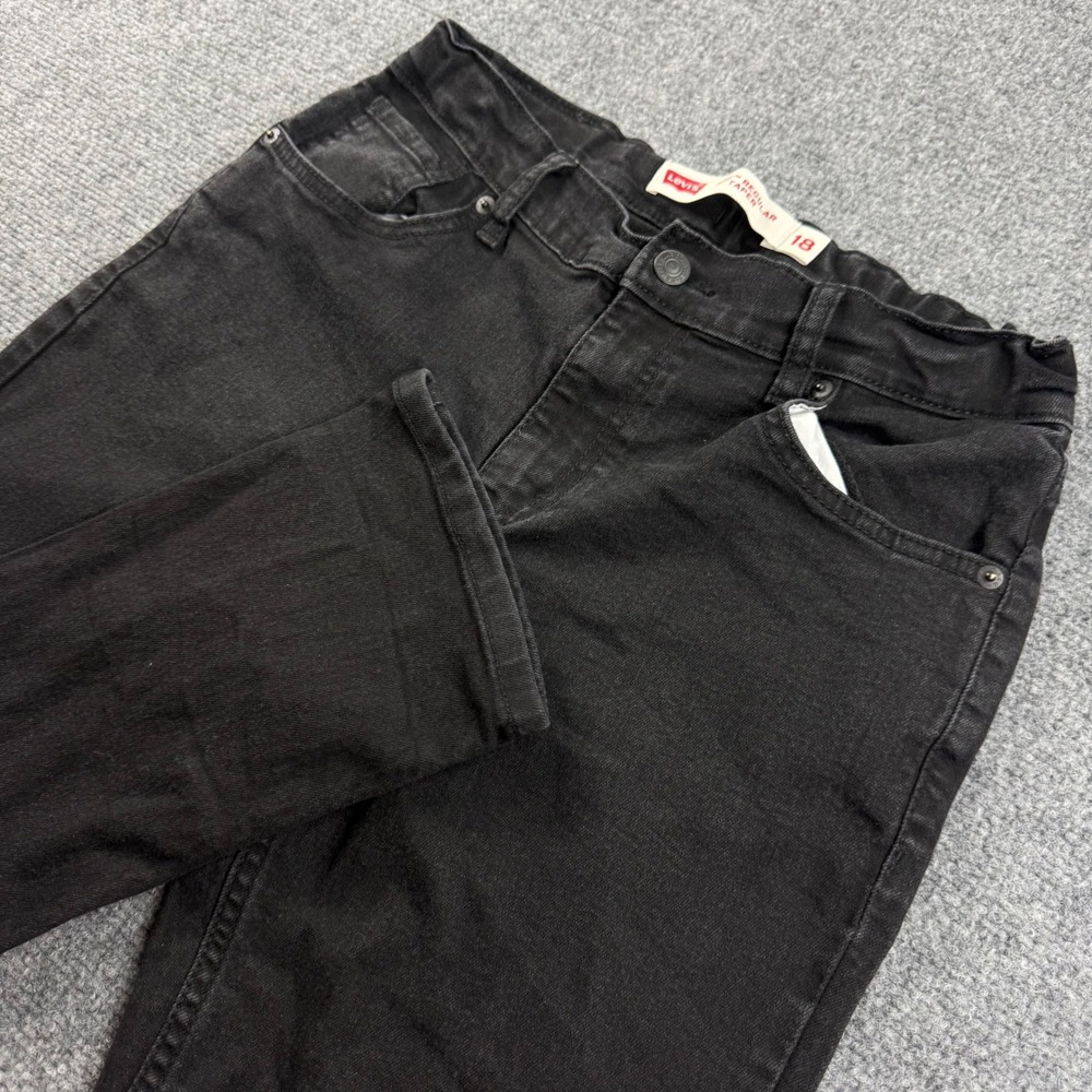 Levi's 502 Regular Taper Jeans 29x31 Black Denim Tapered Leg Women